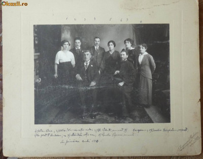 Foto pe carton , familie de preoti , Iasi , 1916 foto