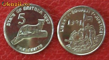 Eritrea 5 cents 1991 UNC foto