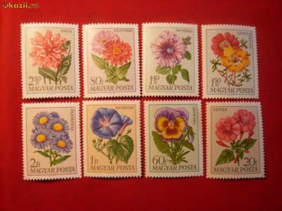 SERIE - FLORI 1968 UNGARIA , 8 valori foto