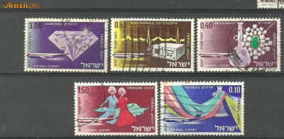 Israel - POSTA AERIANA AVIOANE, INDUSTRIE, 5 timbre stampilate, R13 foto