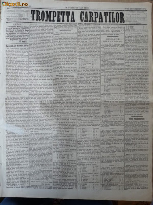 Ziarul Trompetta Carpatilor , nr. 1163 , 1874 foto