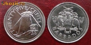 Barbados 25 cent 2008 UNC foto