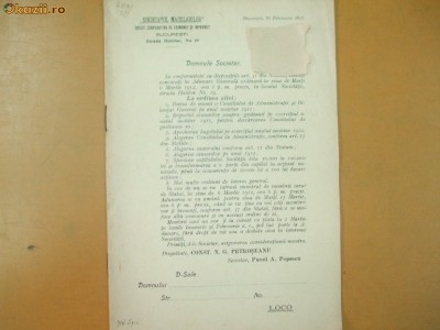 Bilant Sindicatul Macelarilor Bucuresti 1912 foto