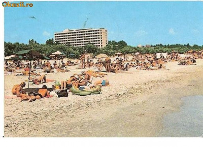 CP185-39 Mamaia -Pe plaja -circulata 1980 foto