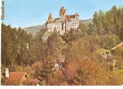 CP186-02 Castelul Bran -vedere dinspre sud -necirculata foto