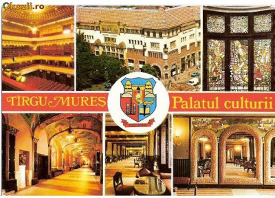 CP186-33 Tirgu Mures -Palatul culturii(stema) -carte postala necirculata foto