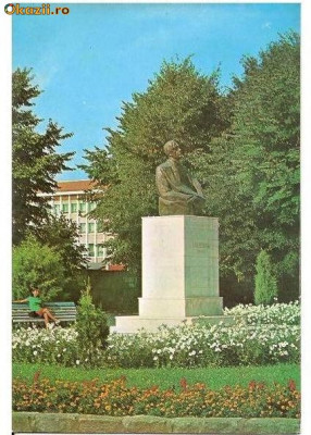 CP188-48 Bistrita.Statuia lui Liviu Rebreanu -carte postala necirculata foto