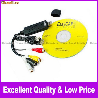 EasyCAP USB 2.0 Video DVD TV Audio Adaptor Capturare foto