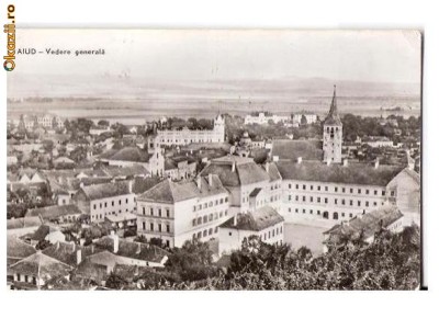 CP190-52 Aiud -Vedere generala -RPR -carte postala circulata 1963 foto