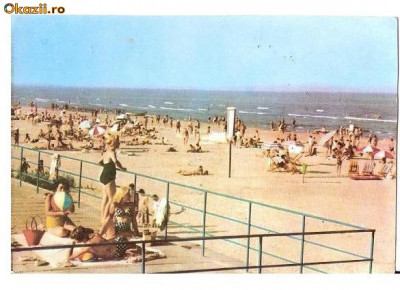 CP190-20 Mamaia -Plaja -RPR -carte postala circulata 1962 foto