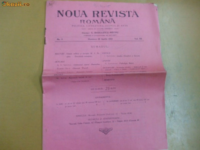Noua Revista Romana Dir: C.R. Motru 29 04 1912 foto