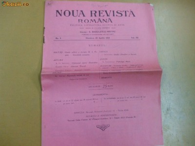 Noua Revista Romana Dir: C.R. Motru 29 04 1912 foto