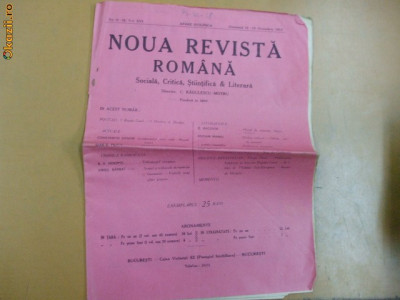 Noua Revista Romana Dir: C.R. Motru 12 - 19 10 1914 foto