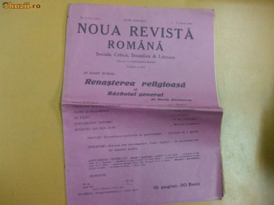 Noua Revista Romana Dir: C.R. Motru 03 - 10 04 1916 foto