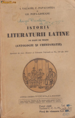 I.Valaori / Istoria literaturii latine (editie 1935) foto