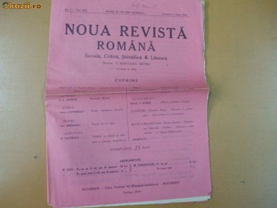Noua Revista Romana Dir: C.R. Motru 01 06 1914 foto