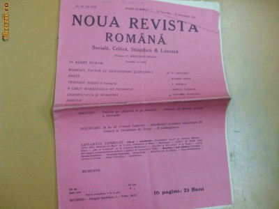Noua Revista Romana Dir: C.R. Motru 29 11 - 06 12 1915 foto