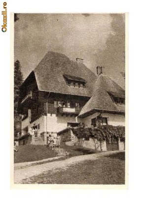 CP190-95 Sinaia -Casa de odihna a stahanovistilor -RPR -sepia -carte postala circulata 1955 foto