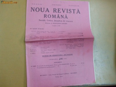 Noua Revista Romana Dir: C.R. Motru 21 - 28 12 1914 foto