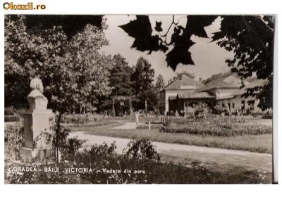 CP191-06 Oradea -Baile ,,Victoria&amp;quot; -Vedere din parc -RPR -carte postala circulata 1961 foto