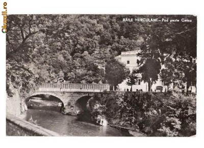 CP191-03 Baile Herculane -Pod peste Cerna -RPR -carte postala circulata 1964 foto