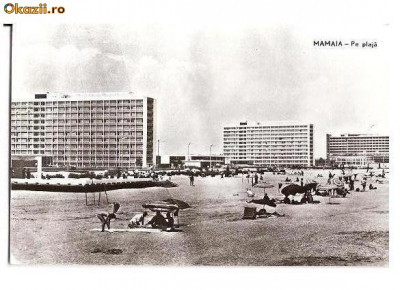 CP191-34 Mamaia -Pe plaja -RPR -carte postala circulata 1962 foto
