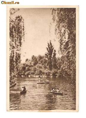 CP191-91 Bucuresti -Vedere din Cismigiu -RPR -sepia -carte postala necirculata foto