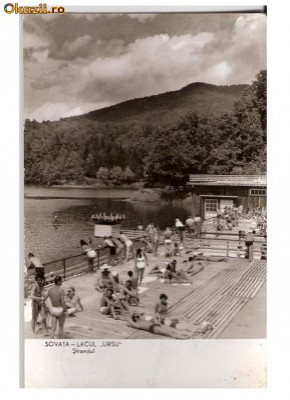 CP191-70 Sovata -Lacul ,,Ursu&amp;quot; -Strandul -RPR -carte postala circulata 1964 foto