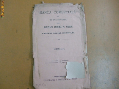 Statut Banca Comerciala T. Severin 1909 foto