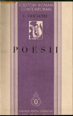 V. Ciocalteu - Poesii - 1934 foto