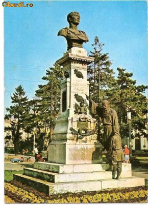 CP192-05 Braila. Statuia Imparatului Traian -carte postala circulata 1974, catre Alba Iulia foto