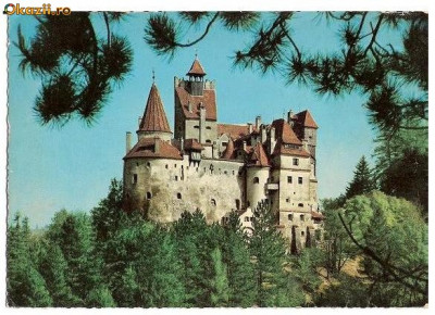 CP192-06 Castelul Bran -Regiunea Brasov -carte postala scrisa 1967, dar necirculata 1974 foto