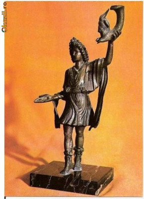 CP194-04 Statueta de bronz reprezentand un Iar, Sucidava (Celei, jud.Olt) -carte postala necirculata foto