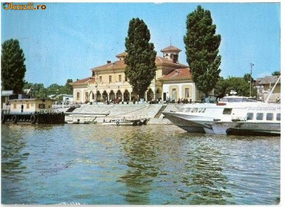 CP193-20 Braila -Gara fluviala -carte postala circulata 1984 foto