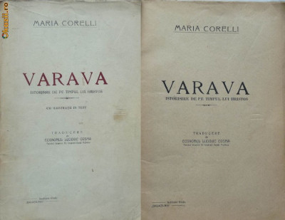 Maria Corelli , Varava , istorisire de pe timpul lui Hristos , Galati , 1924 foto