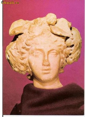 CP194-56 Cap de statuie a lui Dionysos. Tomis(Constanta) -Muzeul National de Istorie -carte postala necirculata foto