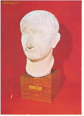 CP194-01 Bustul Imparatului Traian (98-117), 120 e.n., descoperit la Ostia, Italia -Muzeul National de Istorie -carte postala necirculata foto