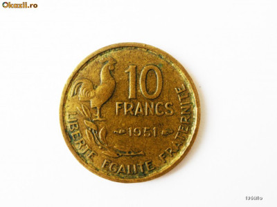 FRANTA 10 FRANCS FRANCI 1951 NR. 2 ** foto