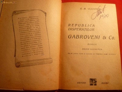 G.M.VLADESCU -Gabroveni &amp;amp;amp; Co - Editie definitiva 1946 foto