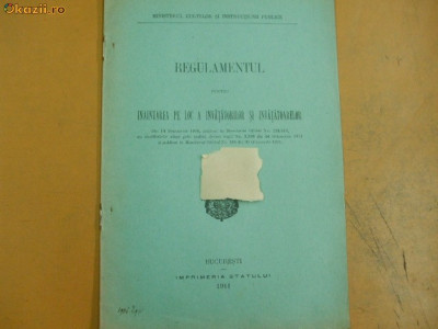 Regulament inaintare pe loc a invatatorilor Buc. 1911 foto