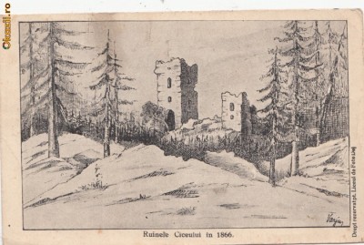 B11505 Ruinele Ciceului in 1866 foto