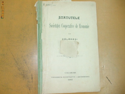 Statute Soc. economie Calarasi 1905 foto