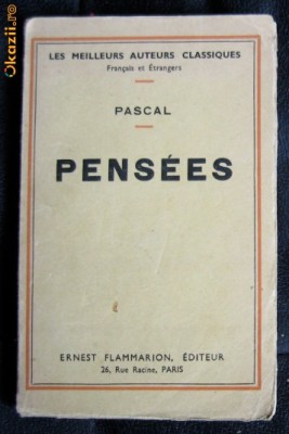 Pascal Pensees Flammarion 1934 foto