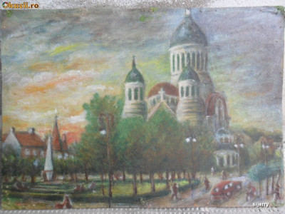 Catedrala Ortodoxa din Cluj-Napoca, pictura in ulei pe carton foto