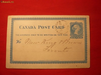 Carte Postala Canadiana -Regina Victoria, circ.la Port Hope 1877 foto