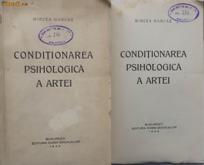 Mircea Mancas , Conditionarea psihologica a artei , 1940 foto