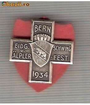 CIA 197 Medalie Schwing -Bern 1934 (lupte -Wrestling )(Elvetia) -dimensiuni, circa 26X26 milimetri foto