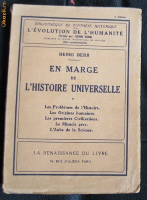 H Berr En marge de l&amp;#039;Histoire Universelle Ed. Albin Michel 1934 foto