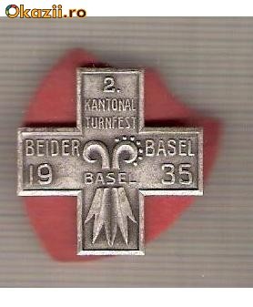 CIA 217 Medalie (Schwing) Basel 1935 (lupte -Wrestling )(Elvetia) -dimensiuni, circa 26X26 milimetri foto