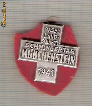 CIA 233 Medalie Schwingertag Munchenstein 1941 (lupte -Wrestling )(Elvetia) -dimensiuni, circa 26X26 milimetri foto